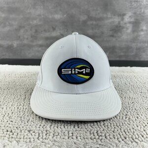 Taylor Made Sim2 Snapback Golf Hat OSFA Driver Launch Golfing Patch Cap White